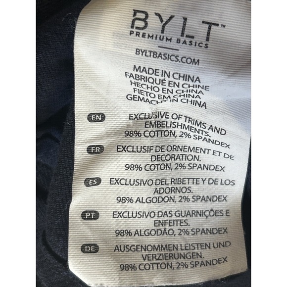 BYLT Blue Premium Basics Flannel Long Sleeve Button Up Spandex Mens Large Shirt - Picture 3 of 9